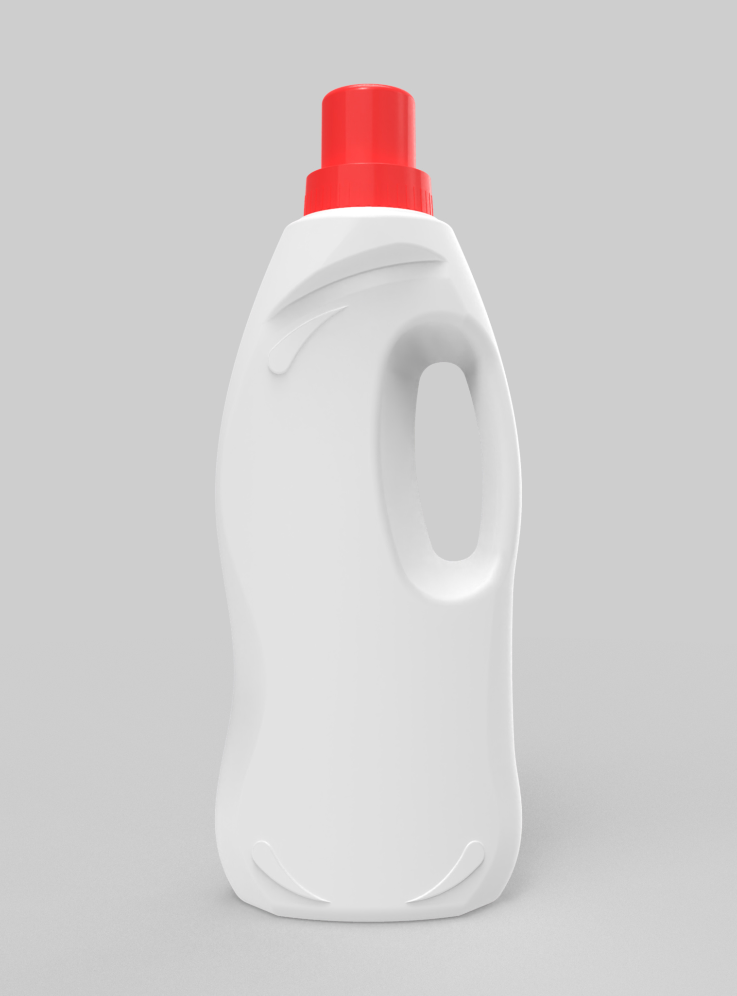 Envase plastico detergente liquido 1 litro blanco tapa roja